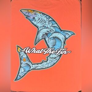 What The Fin WTF Orange Shark Graphic T-Shirt Size 3 XL